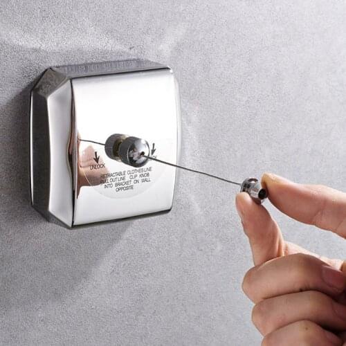 304 Stainless Steel Silver Clothes Horse Square Nylon rope Laundry Dryer Firm Retractable Clotheslinefor Dry Up Cloths Organiser