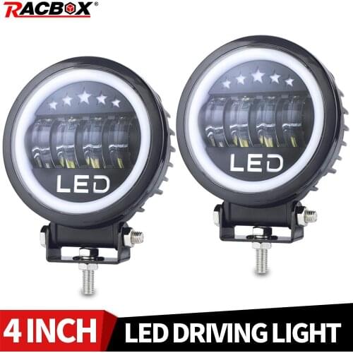 4 Inch LED Angel Eyes Driving Light Car Lamp LED Work Light 6000K White Halo fit for OffRoad SUV ATV Truck Jeep