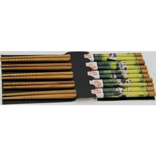 5 pairs of panda bamboo chopsticks dinner 8.8 inches