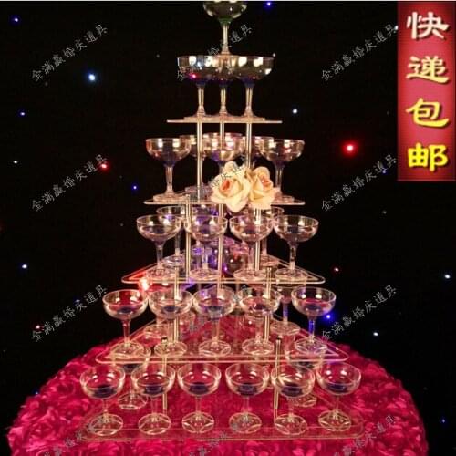 5 tier Wedding champagne tower wedding Supply props aryclic clear 5 layers Acrylic Goblet wine tower champagne tower for wedding