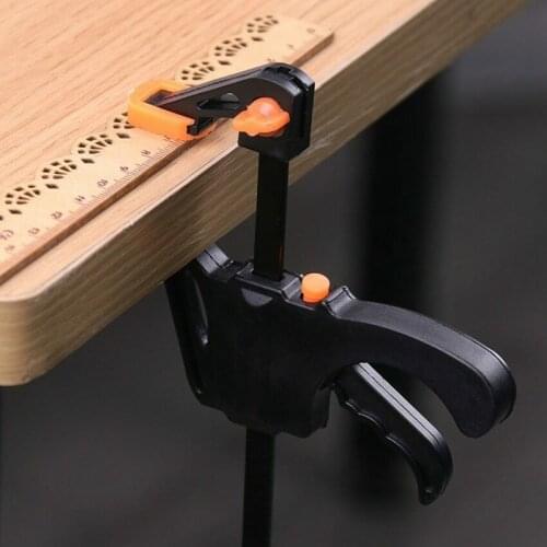 6PCS Gadget Tool Adjustable Hand Woodworking Spreader 4 Inch Clip Kit Quick Ratchet Release F Clamp Speed Squeeze Work Bar Clamp