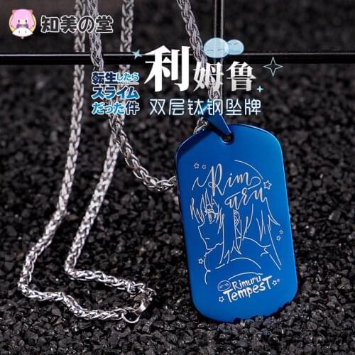 Anime That Time I Got Reincarnated as a Slime Rimuru Tempest Necklace Fashion Titanium Steel Pendant Collar Chain Accessories