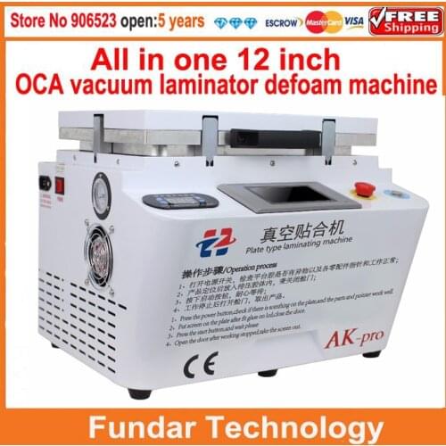 NEW 2 in 1 OCA Vacuum Laminating machine and remove bubble Machine 12" autoclave lcd laminating machine tablet laptop