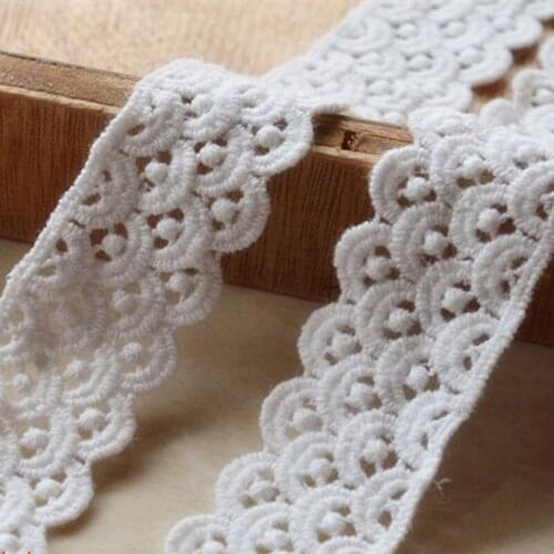 White water soluble Lace Trims Embroidered Cotton lace ribbon diy handmade sewing craft special lace