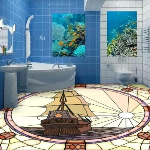 Free Shipping Hand painted European parquet flooring self-adhesive moisture-proof anti-skidding custom bedroom wallpaper mural