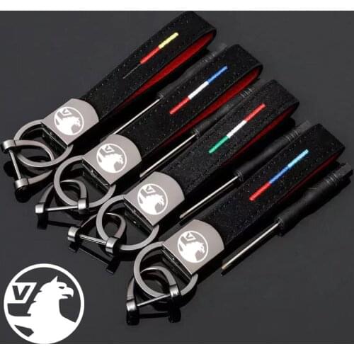 Car key chain three color embroidered leather key ring For Vauxhall Antara VIVA Adam Meriva Astra G Vxr8 corsa logo key chains