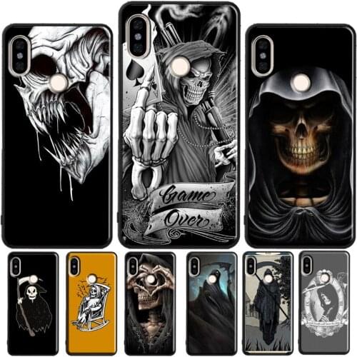 Grim Reaper Skull Skeleton Case For Xiaomi Redmi 9 9A 9C 7A 8A 9T Back Cover For Redmi Note 10 Pro 7 8 9 Pro 8T 9S