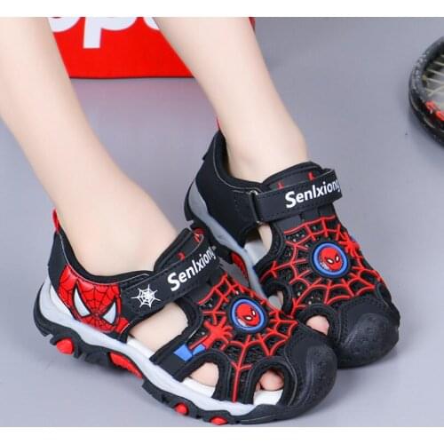 Disney Summer kids sandal closed toe toddler Men spiderman sandals orthopedic sport pu leather baby boys beach sandals