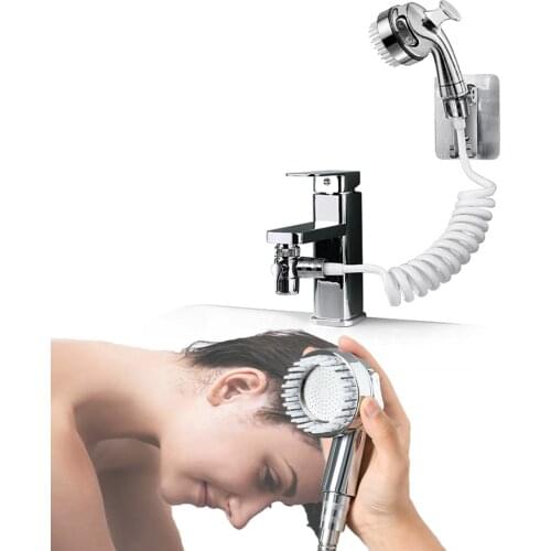 Black Hair Wash Shower External Faucet Shower Artifact Hair Pet Washer Bathroom Basin Tap Filter Flexible Hose Bidet Spray Gun