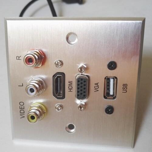 2019 HDMI 3RCA VGA Composite Audio Video Socket Wall Face Plate Panel Outlet 50pcs/set