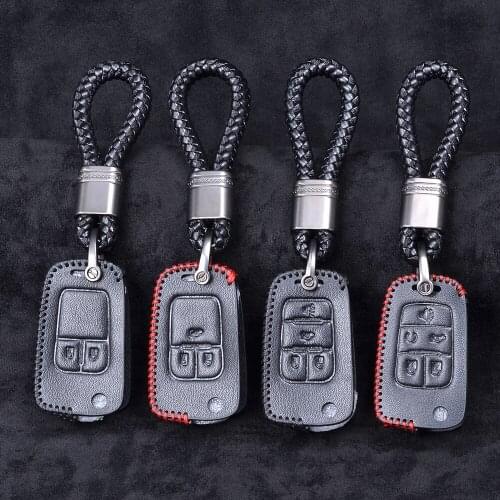 Leather Car Remote Key Case Cover For Chevrolet Cruze Aveo Trax Sail Malibu Captiva Opel Vauxhall Astra J Corsa Insignia Mokka