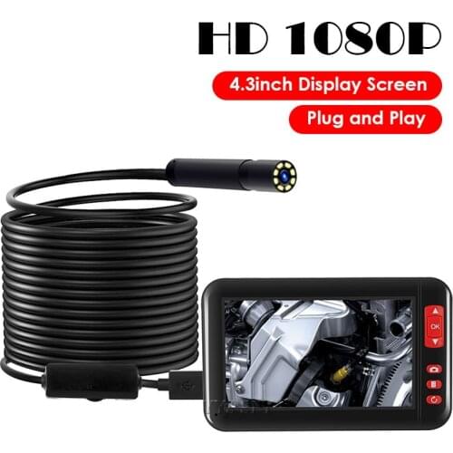 Mini Video Endoscope Camera HD 1080P USB Inspection Kamera Borescope Camcorder 8MM Flexible Micro Cam with Soft Cable 2M/5M/10M