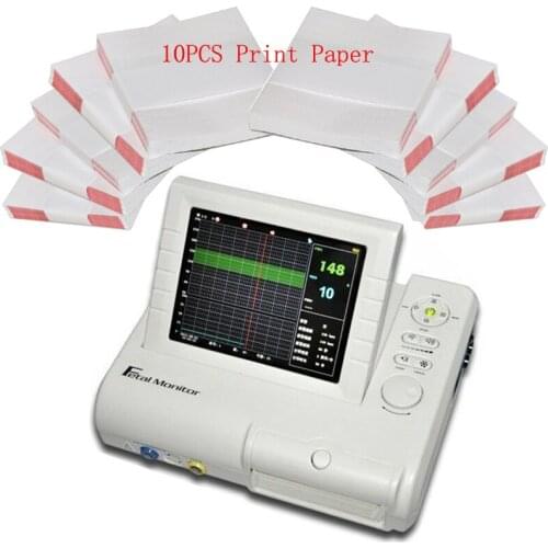 8" CMS800G1 Ultrasound Fetal Monitor Portable CTG Machine Maternal Fetal Heart Monitor with 10PCS Print Paper