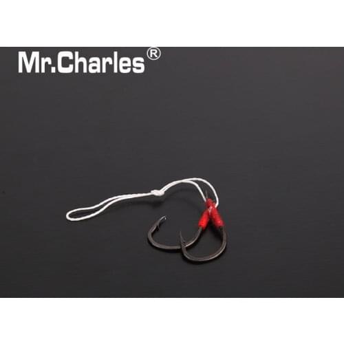 Mr.Charles 20PCS Fishing Hook Fishing tackle size 12#/14#black Hook With Line for jigging lure Assist Fish hooks Carp