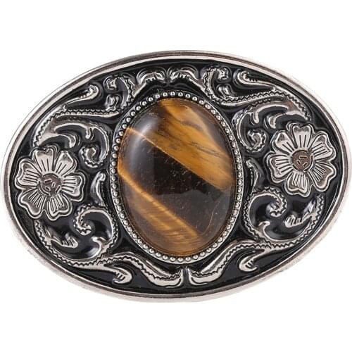 Mens Retro Style Cowboy Replacement Belt Buckle Flower Pattern Buckle 9x7cm