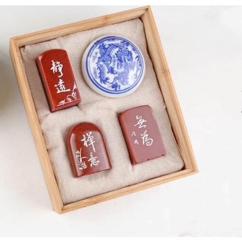 Custom Chinese Name Private Seal Traditional Chinese Calligraphy and Painting Seal Chop Set Name Stamp Hand-Carved