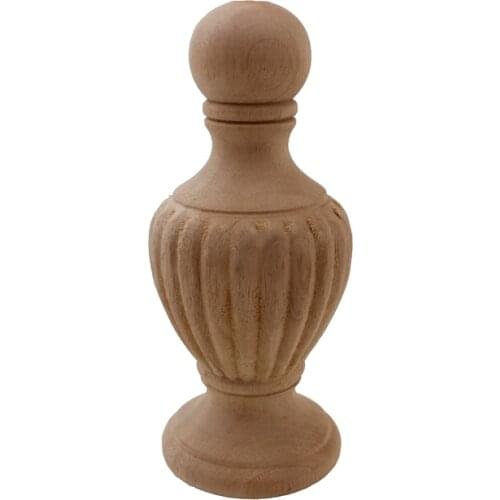 VZLX Unpainted Wooden Applique In Furniture Carving Natural Wood Decor Cabinet Flower Craft Figurine Home Decoration Accessories