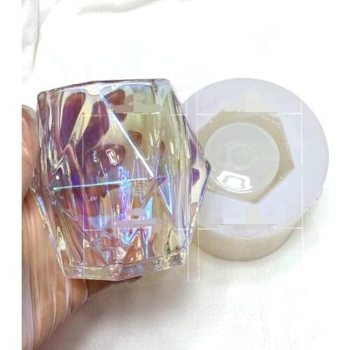 NEW Transparent Silicone Mould Resin Decorative Craft DIY Diamond cutting shape Pen holder Mold epoxy resin molds for jewelry