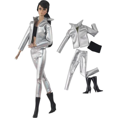 6 Items= Coat+ Scarf + Shirt + Bag+ Shoes +Trouseres Doll Clothes For Barbie Doll Accessories Fashion Outfit Toys