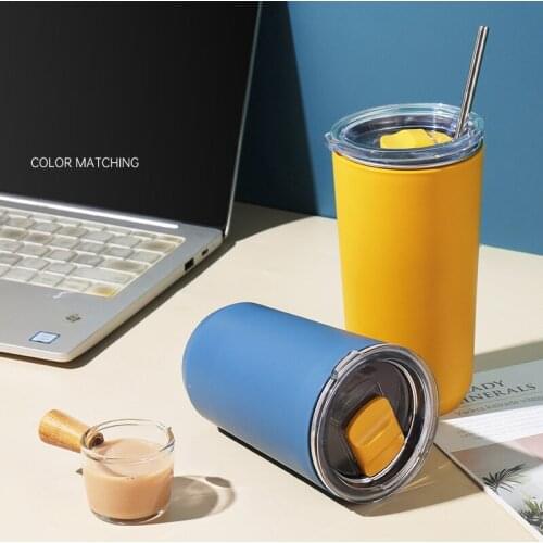PP Plastic INS Readily Cup Water Cup Female Summer With A Cup Straw High-Value Summer Cold Drink Coffee Cup