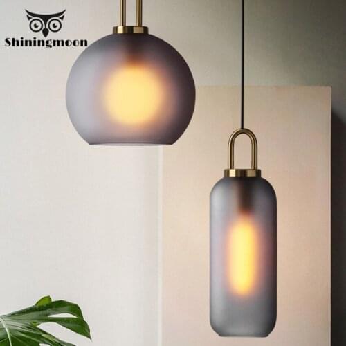 Nordic Frosted Glass LED Pendant Lights Modern Cafe Bar Living Room Pendant Lamp Bedroom Indoor Lighting Home Deco Light Fixture