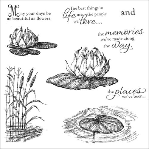 AZSG Lotus Leaves Flowers Clear Stamps For Scrapbooking DIY Clip Art /Card Making Decoration Stamps Crafts