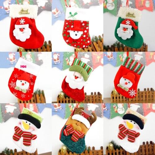 Christmas socks santa socks snowman socks gifts cartoon bag ornaments