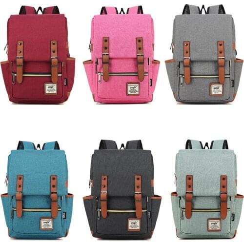 16 inch Vintage Canvas Backpack for Teenager Boys Girls School Bags Fashion Women Backpacks Mochilas Escolares High Quality