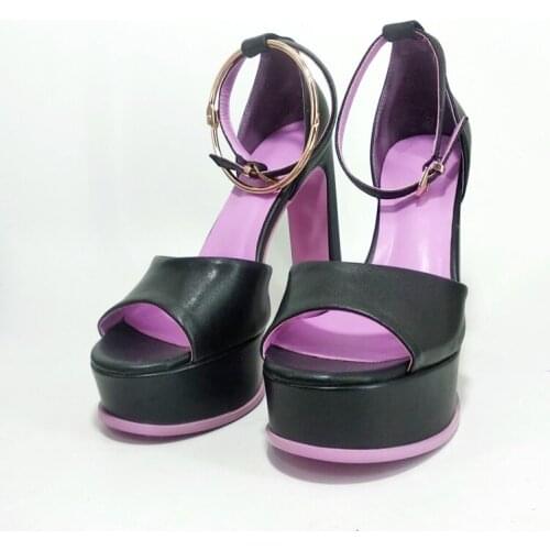 Summer autumn shoes women peep toe platform high heel wedge buckle sandals women platform party wedding shoes dress sexy pumps