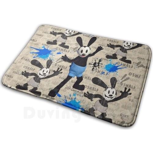 The Lucky Rabbit! Carpet Mat Rug Cushion Soft Non - Slip Rabbit Luck Lucky Rabbits Lucky Rabbit Oswald Cartoon Animated