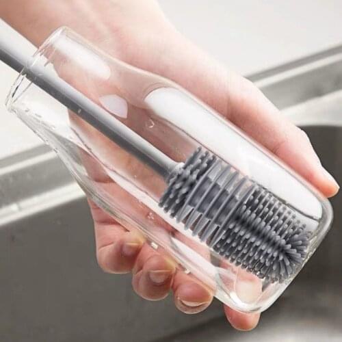 Silicone Cup Washing Brush No Dead Ends Cleaning Long Handle Brush Household Kitchen To Remove Tea Stains and Coffee Stains