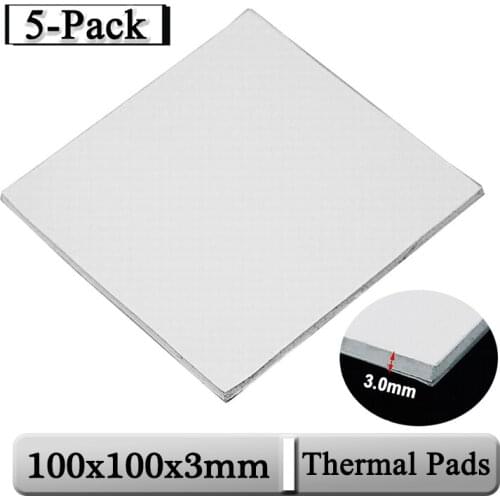 5 Pcs/Lot Gdstime 100mmx100mmx3mm 0.3cm Thickness White Thermal Pad CPU Cooler Pad 100x3mm 3mm Conductive Silicone Cooling Pads