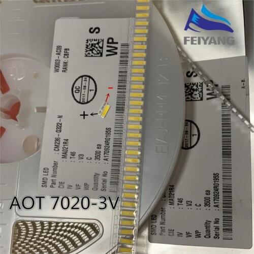 100pcs AOT LED 7020 LED Backlight TV High Power 1W 3V 55LM Cool white For LED LCD TV Backlight Application With Zener