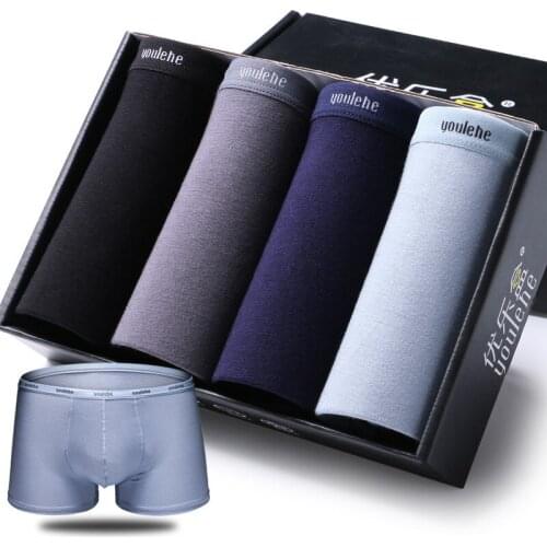 4PCS/Lot Men Cotton Breathable Underpants Men Soft Underwear Plus size L,XL,XXL,XXXL Male Boxer Shorts Sexy Boxers For Men