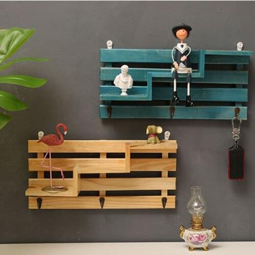Creative Stair Style Wall Mount Storage Rack Multi-Function Wall Upper Shelf Living Room Wall Decoration Groceries Storage Solid