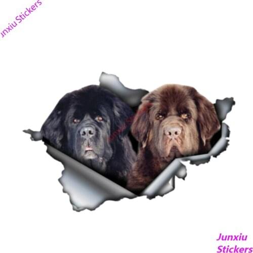 Personality Black Brown Newfie Dog 3D Vinyl Waterproof Car Window High Quality Accessories PVC 13cm X 9cm