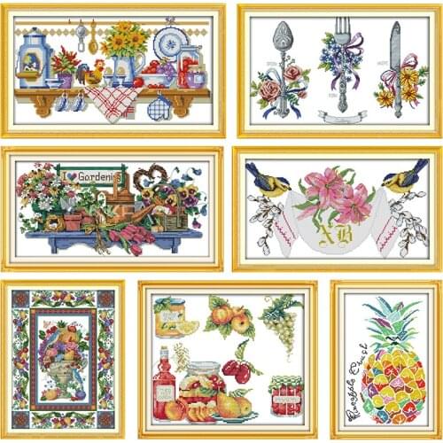 Embroidery I Love Gardening Cross Stitch Kit Stamped 11CT 14CT Printed Thread Canvas Crafts Needlework Decoration Counted Fabric