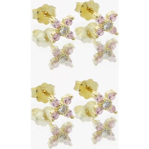 2021 New Crystal Zircon Cz Stud Earrings Minimalist Small Butterfly Studs 100% 925 Sterling Silver Jewelry For Women Girls Gifts