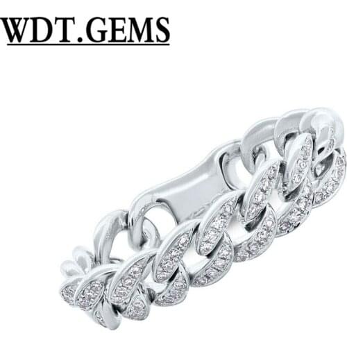 0.20CT 10K Rose Gold Natural Diamond Flexible Braided Cable Chain Link Ring