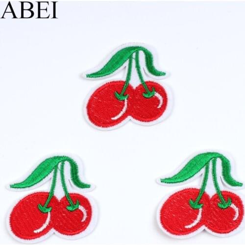 10pcs Iron On Cherry Patches Cartoon Cute Fruits Stickers DIY Jeans Coats Bags Shoes Sewing Appliques Iron On Pants Hats Badge