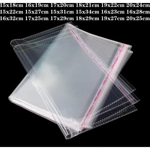 100pcs transparent self-adhesive OPP plastic cellophane bag holiday wedding party gift bag jewelry packaging sealed bag
