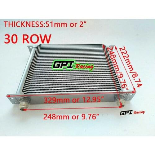 30 ROW oil cooler GPI Racing New Style 30 ROW AN-10AN UNIVERSAL ENGINE TRANSMISSION OIL COOLER SILVER