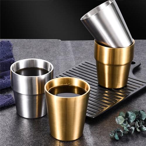 304 Stainless Steel Double Wall Beer Mugs Creative Multicolor Water Drinks Milk Tea Coffee Cups for Household Office Use