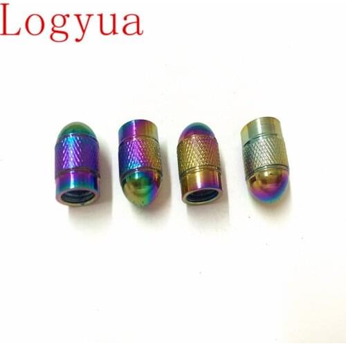 4pcs/lot Aluminum Colorful Car Wheel Tire Valve Caps Rainbow Color Tire Caps For Bullet Design Cars