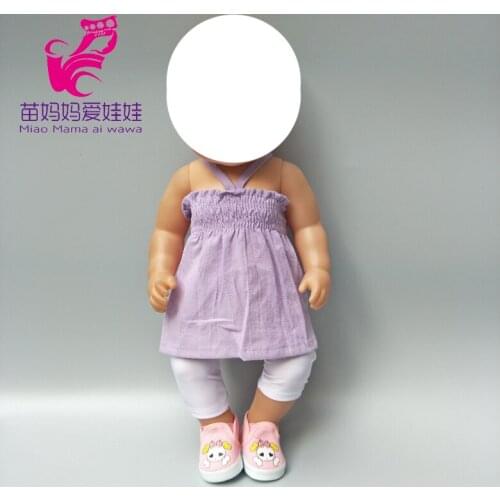 43cm Baby doll blak strap dress for 18" dolls pink dress for doll girls play gift toy doll accessory