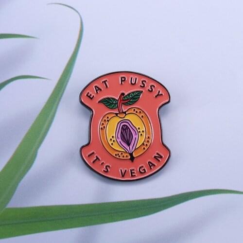 Vagina Feminist Pin Apple Brooch Fruit Jewelry Lady Shirt Backpack Accessory