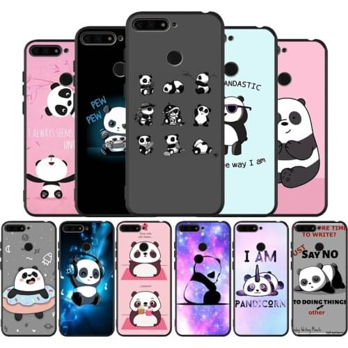Panda black Silicone Phone Case For honor 20 Pro 8 8X 9 10 20 Lite for Mate 10 30 Lite Pro cover