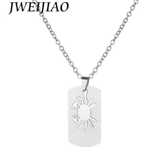 JWEIJIAO Color Maryland Crab Pendant Necklace Stainless Steel Necklace & Pendant Hiphop Jewelry for Men Women Bijoux SS53