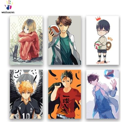 DIY colorings pictures by numbers with colors Volleyball teenager Japanese manga picture drawing painting by numbers framed