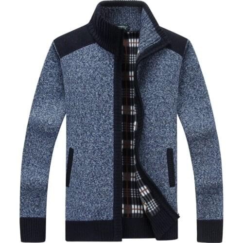 Cardigan Knit Coat Mens Thicken Sweaters Winter Spring Coats Jumper Zipper Sweater Mens Knitting Tops Men Clothing XXXL